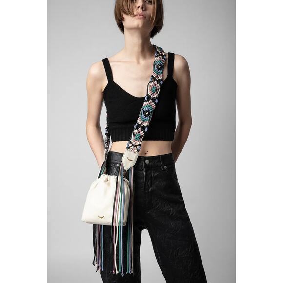 Zadig & Voltaire Rock to go Leather Macrame Crossbody Bag NWT - Picture 2 of 10